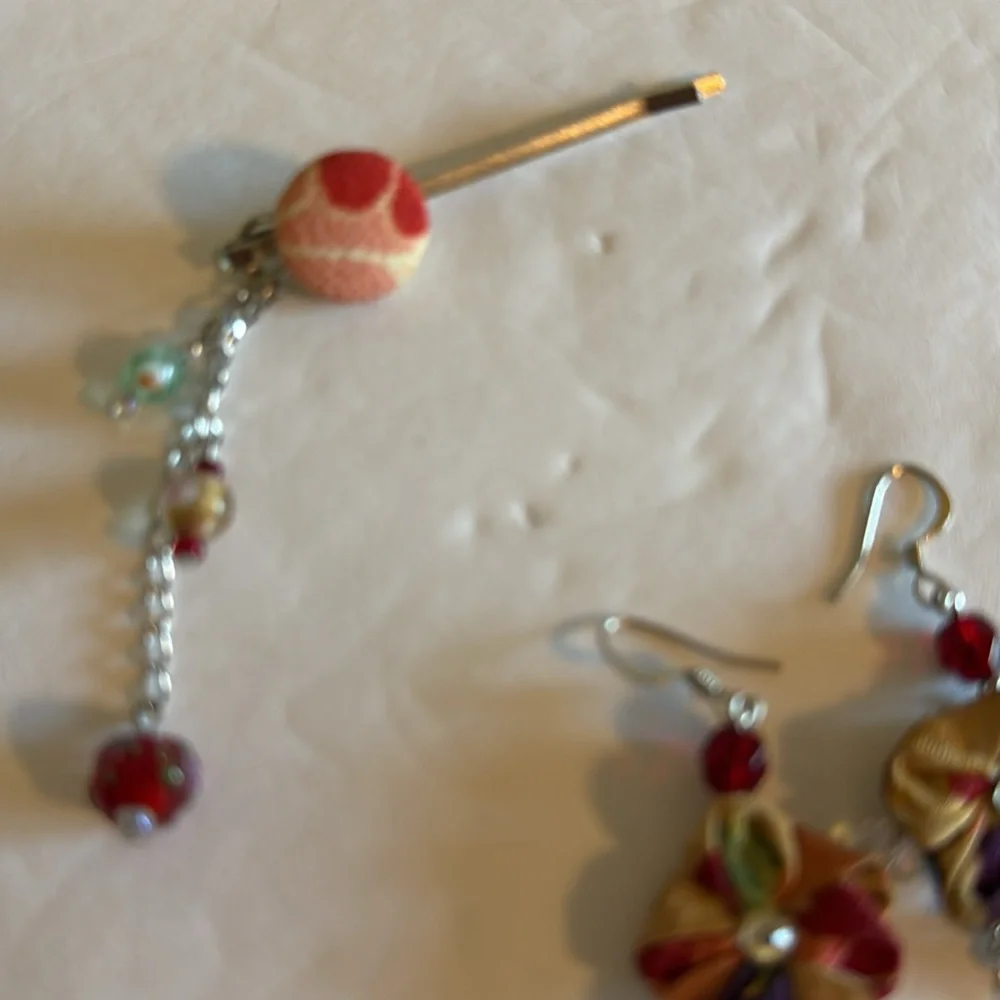 Bundle Of Japanese Hair Accessories and earrings Handmade - Picture 5 of 8